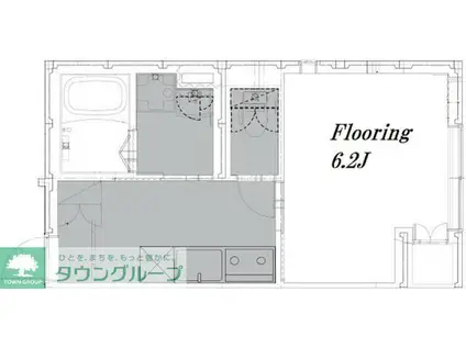 ログライフ上用賀(1K/2階)の間取り写真