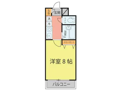 HIKOハイツ(1K/2階)の間取り写真