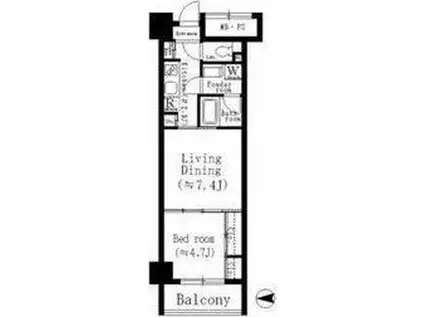 天満橋ケルスコートPARKVIEW(1LDK/2階)の間取り写真