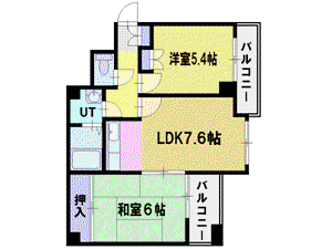 エスティ32(2LDK/7階)の間取り写真