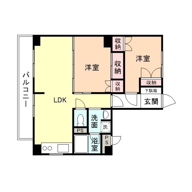 飯山ビル(3DK/4階)の間取り写真