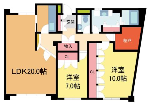 菊谷ヒルズ(2SLDK/1階)の間取り写真