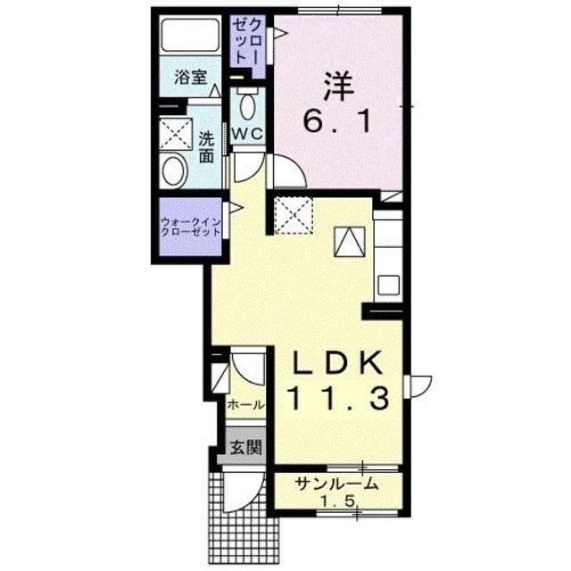HOME 吉祥寺通(1LDK/1階)の間取り写真