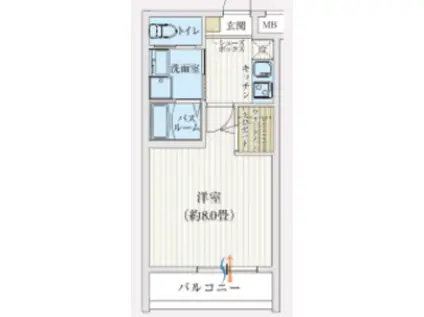 リアコート豊中IIノース(1K/3階)の間取り写真