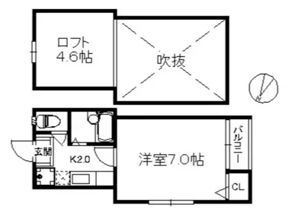 メゾンKT21(1K/1階)の間取り写真