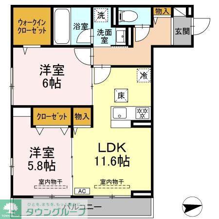 プランドール湘南(2LDK/3階)の間取り写真