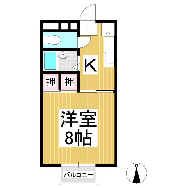 サンハイツ丹波島A棟(1K/1階)の間取り写真