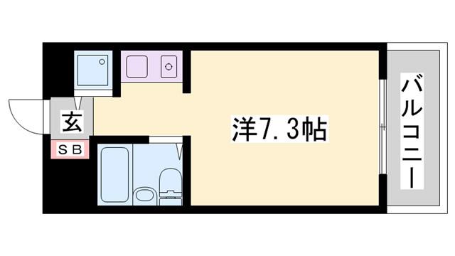 クリーンピア南大路時計台(ワンルーム/8階)の間取り写真