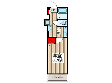 フェルメール朝霞台(1K/2階)の間取り写真