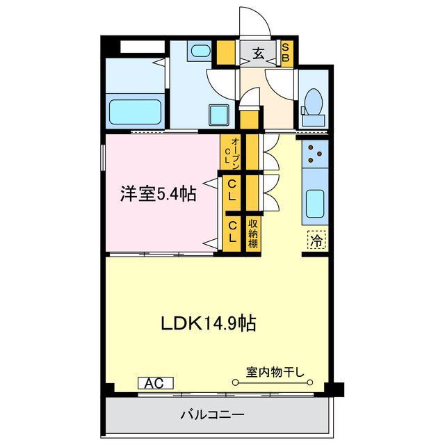 CREST RESIDENCE(1LDK/4階)の間取り写真