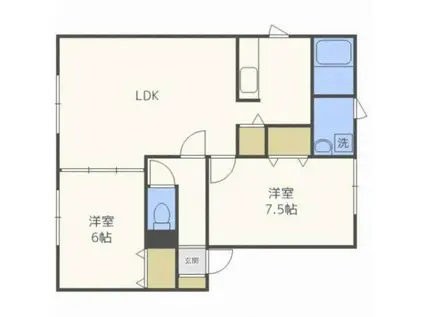 リリーズコートA(2LDK/1階)の間取り写真