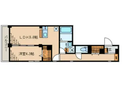 マミービル(1LDK/2階)の間取り写真