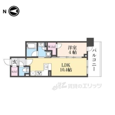 ユニハイム京都七条通(1LDK/6階)の間取り写真