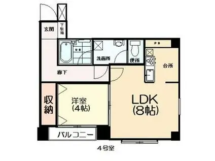 リエス春日町(1LDK/2階)の間取り写真