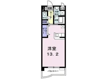 ラフレシール秋根(ワンルーム/4階)の間取り写真