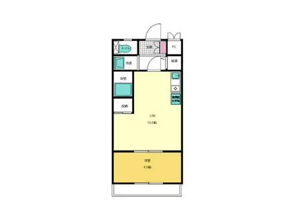 ノース・メゾン・ラ・コリンA棟(1LDK/2階)の間取り写真