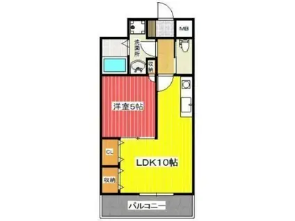 グランフォーレ九品寺(1LDK/7階)の間取り写真