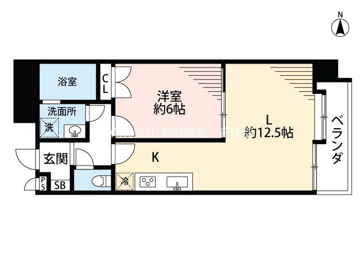 ダイコー新町(1LDK/8階)の間取り写真