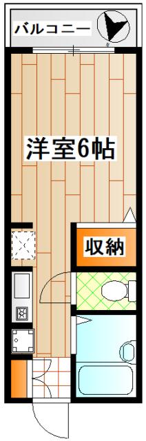 ストークコート(1K/1階)の間取り写真