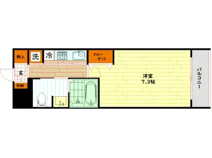 INNOCENT DOYAM(1K/8階)の間取り写真