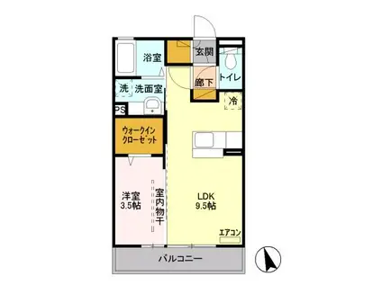 アーバンロック 福居町(1LDK/3階)の間取り写真