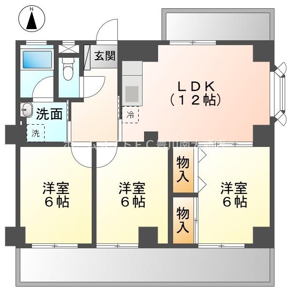 グランドハイツCENTURY21(3LDK/1階)の間取り写真