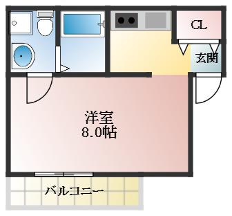 メゾンドソレイユ滝谷(1K/1階)の間取り写真
