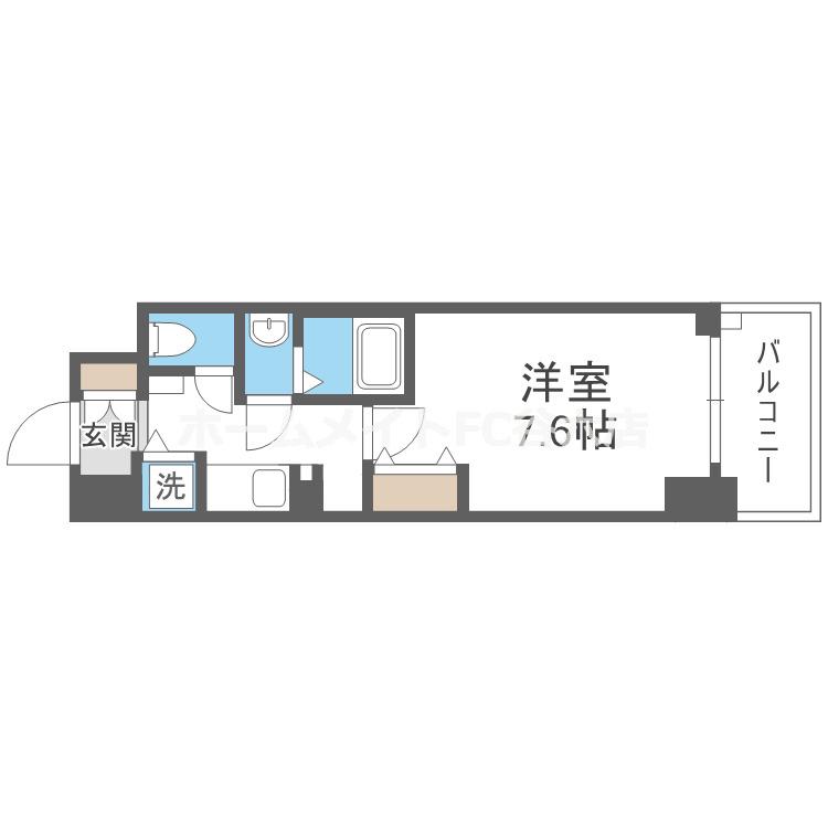 ALIVISドーム前(1K/5階)の間取り写真