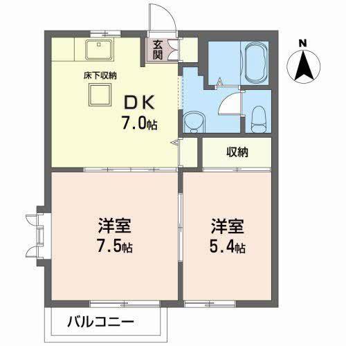 セフィラハイツ(2DK/1階)の間取り写真