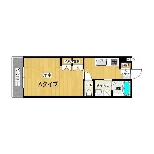 グラシアス(1K/2階)の間取り写真