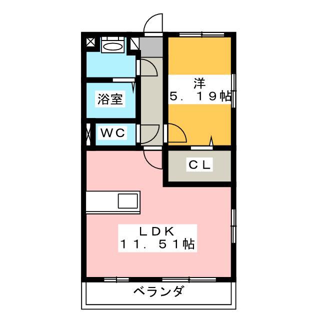 グランソレイユ(1LDK/2階)の間取り写真