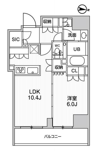 ガリシア森下V(1LDK/7階)の間取り写真