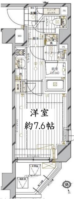 レガリス品川南大井II(1K/3階)の間取り写真
