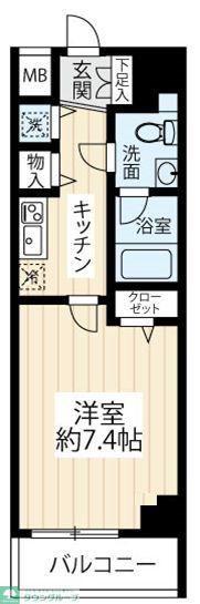 アイルカナーレ向島(1K/4階)の間取り写真