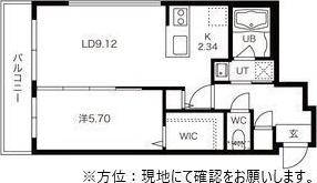 BRESCIA(1LDK/3階)の間取り写真