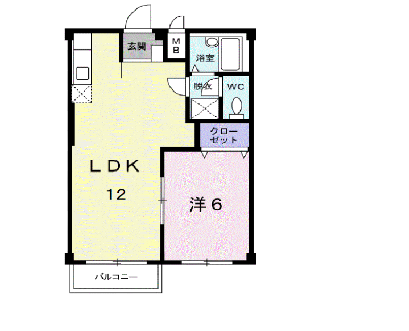 エルディムグリーンガーデン(1LDK/1階)の間取り写真