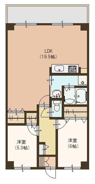 CUREZZA瀬田西(2LDK/3階)の間取り写真