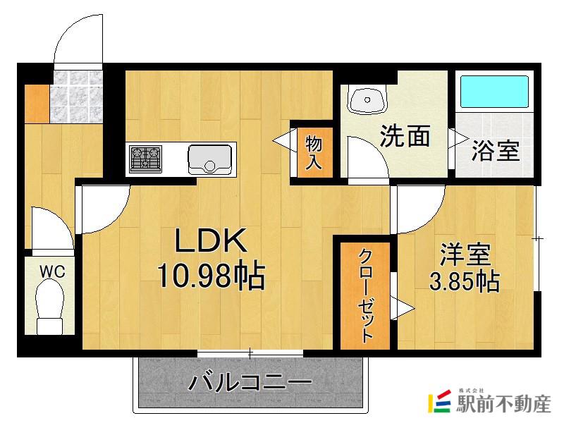 LUSSOII(1LDK/2階)の間取り写真