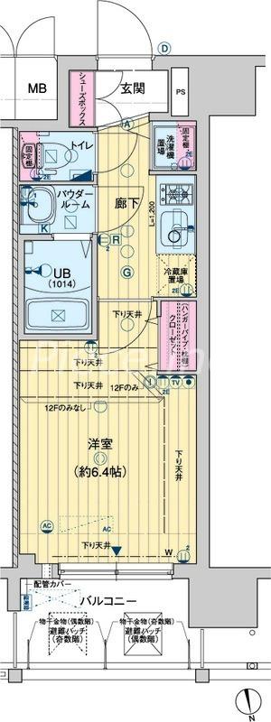 レオンコンフォート京橋(1K/7階)の間取り写真