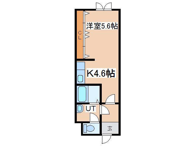 ジャルディーノ豊川(1K/3階)の間取り写真