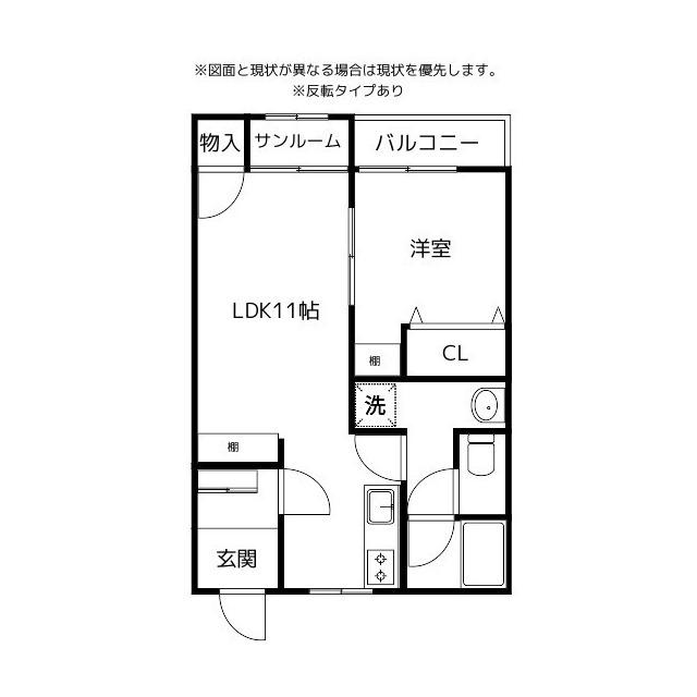 ウエスト HILLSII(1LDK/2階)の間取り写真