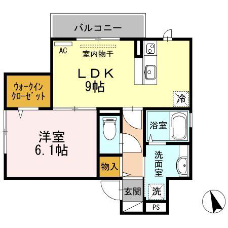 エスポワール シャトゥ(1LDK/3階)の間取り写真