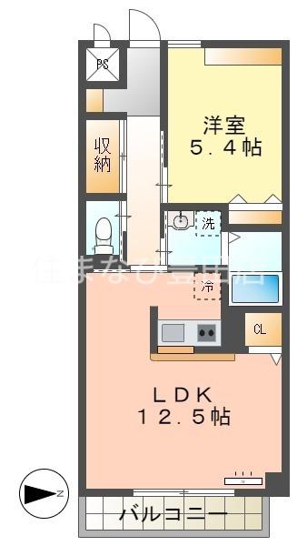 GRANDEPRELE(1LDK/4階)の間取り写真