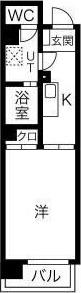 MERRY住之江公園(1K/6階)の間取り写真