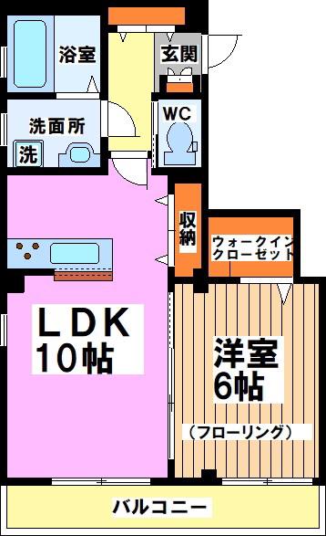 アンテリュール(1LDK/2階)の間取り写真