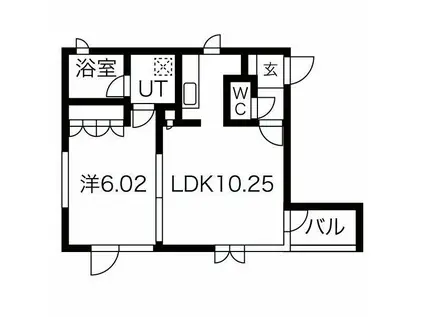 EN下目黒(1LDK/3階)の間取り写真