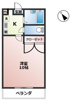 リバーサイドグリーン(1K/1階)の間取り写真