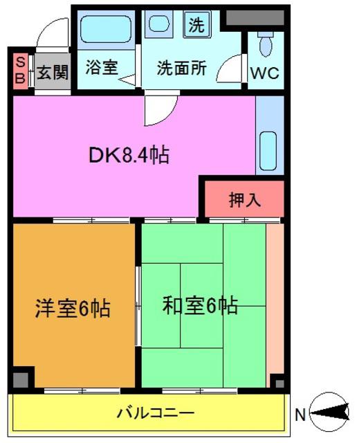 高力マンション(2DK/1階)の間取り写真