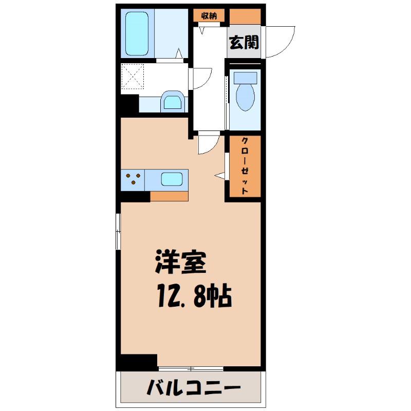 ヴィラ アルカディア(ワンルーム/3階)の間取り写真