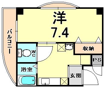 アネックス東塚口(1K/2階)の間取り写真